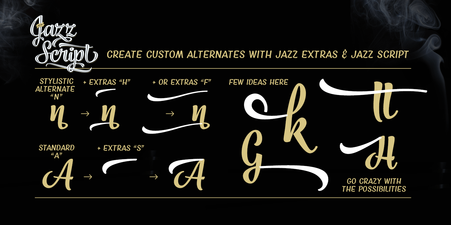 Beispiel einer Jazz Script 4 Caps-Schriftart